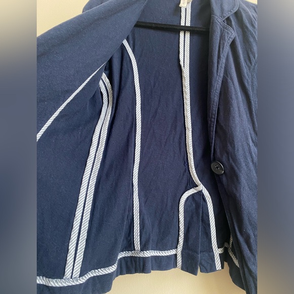 Free People We the Free Cotton/Linen Navy Blue Blazer/Blouse size small - Picture 6 of 8